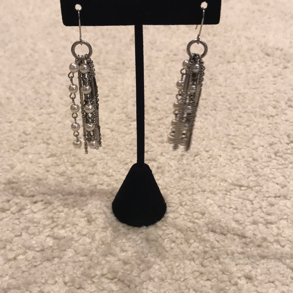 Silver and pearl earrings